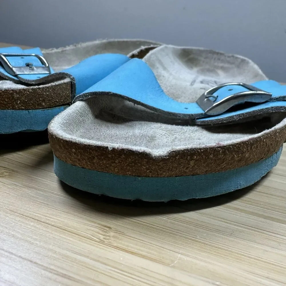 Tula Madrid By Birkenstock Sandals Size 36 Women Turquoise Leather Buckle Slide